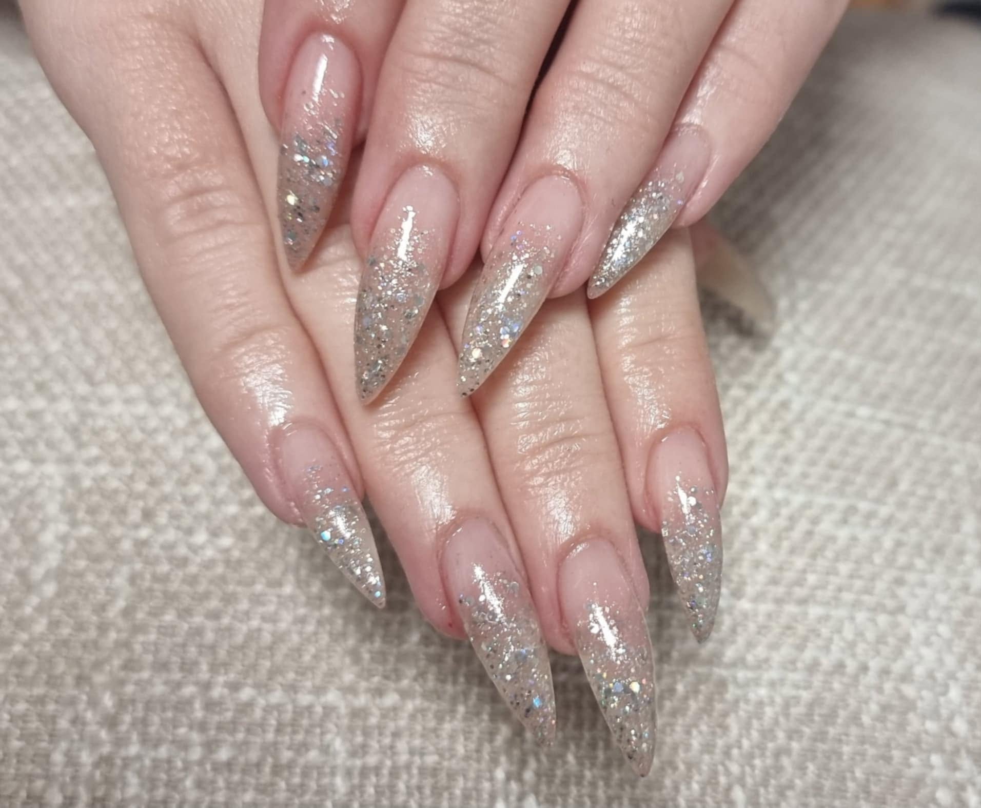Glitter Stiletto Nail Art